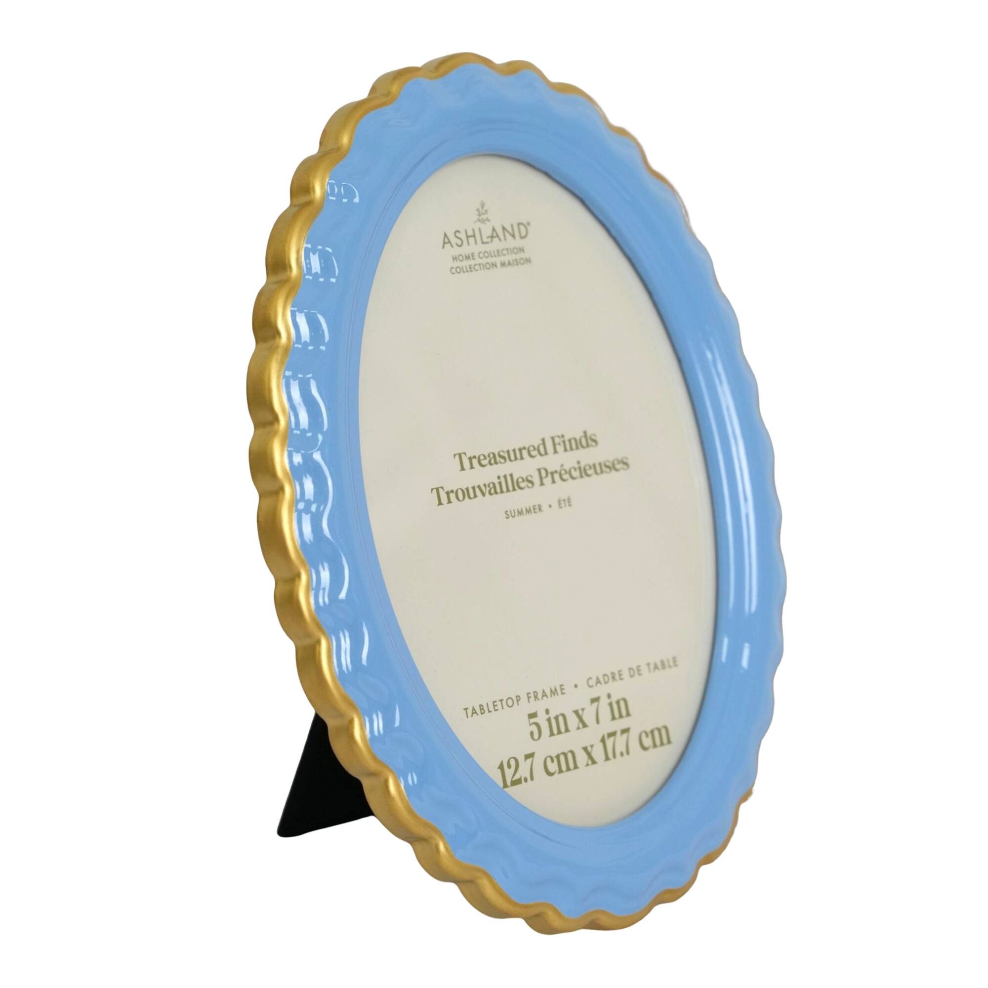 5" x 7" Blue & Gold Oval Tabletop Frame, Treasured Finds by Ashland®